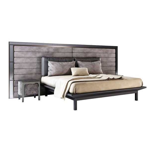 bed_Class_euphoria_fabric_metal_lacquered_strip_mirror_bedroom_2